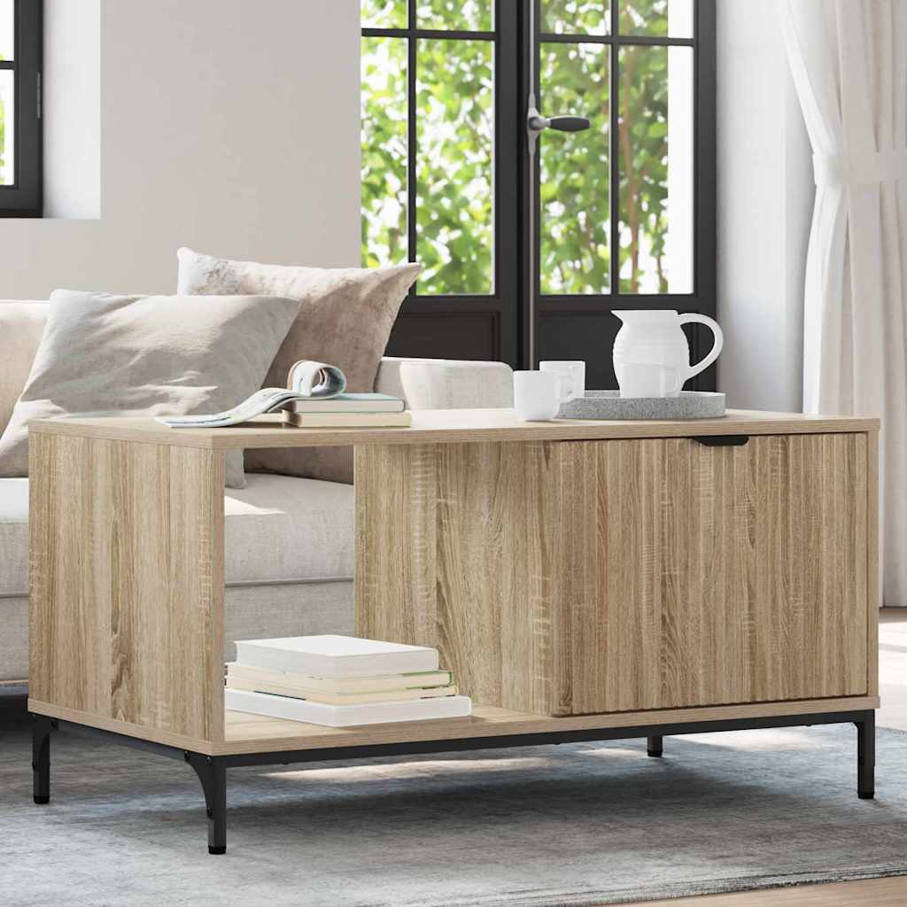 Salontafel 90 X 49 X 46 Cm Bewerkt Hout
