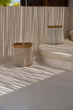 Mand De Pandan Mand #1 – handgemaakt van pandan in natuurlijk wit