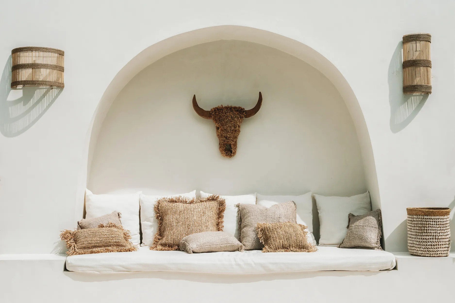 Mand De Pandan Mand #1 – handgemaakt van pandan in natuurlijk wit