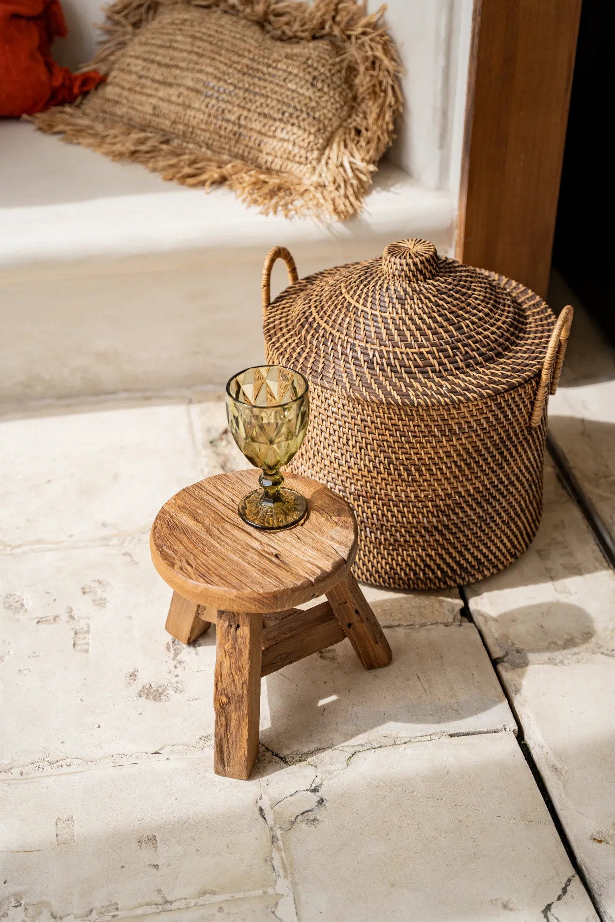 The Colonial Handle Basket - Natural Brown