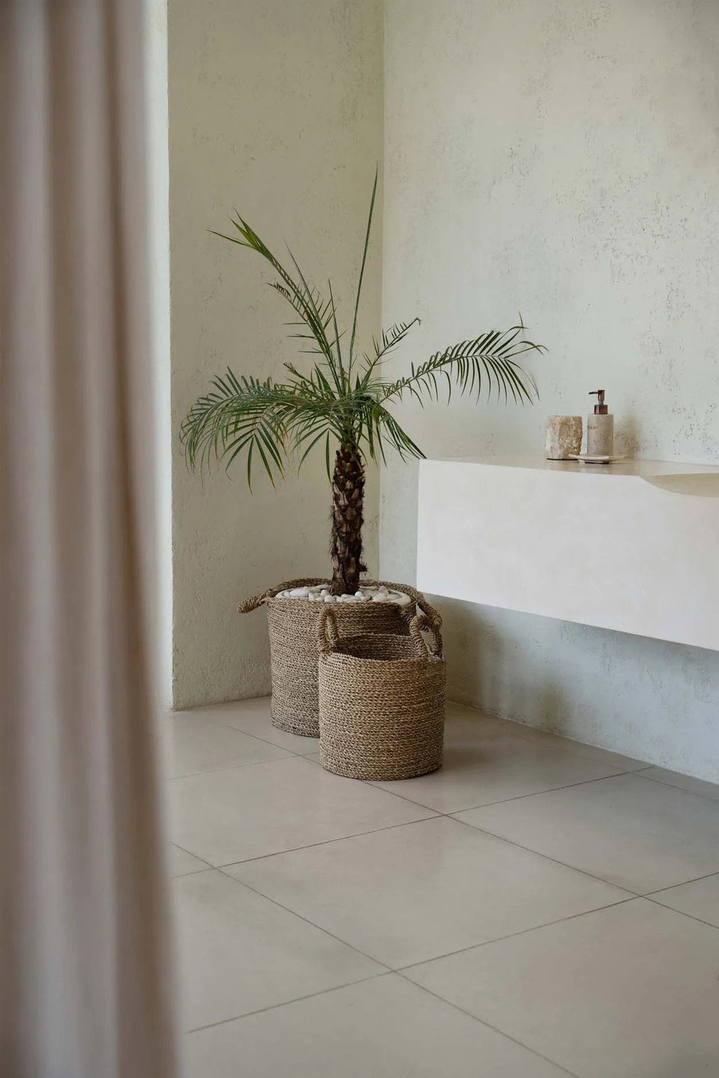 Mandenset Sensity – handgeweven zeegras in natuurlijke tinten