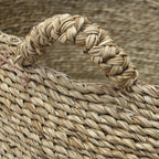 Mand De Vier Handen – handgeweven zeegras in naturel 45x45x22 cm