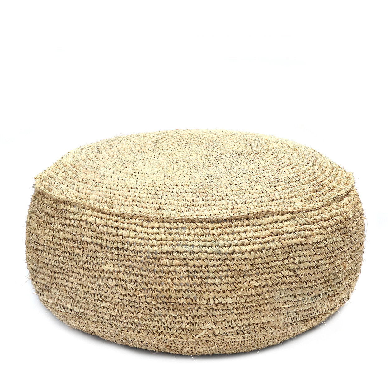 Zitpoef Raffia – handgeweven raffia in natuurlijke tinten