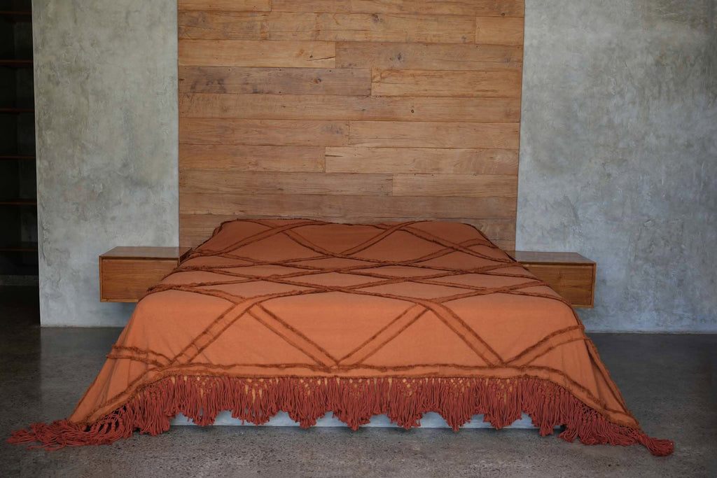 Bedsprei De Berber – 100% katoen in terracotta