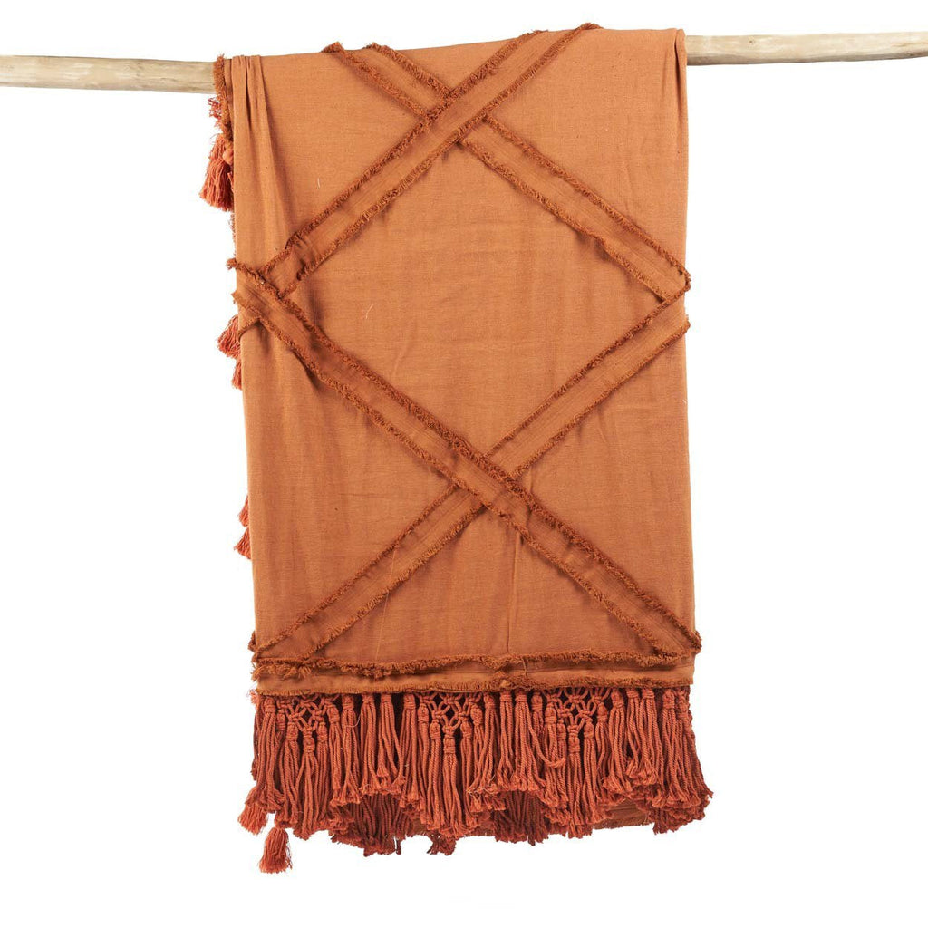 Bedsprei De Berber – 100% katoen in terracotta
