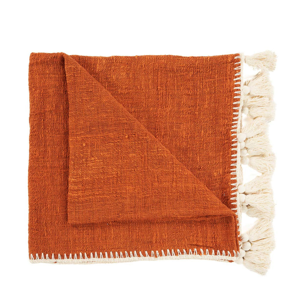 Bedsprei Stitch – 100% katoen in terracotta tint