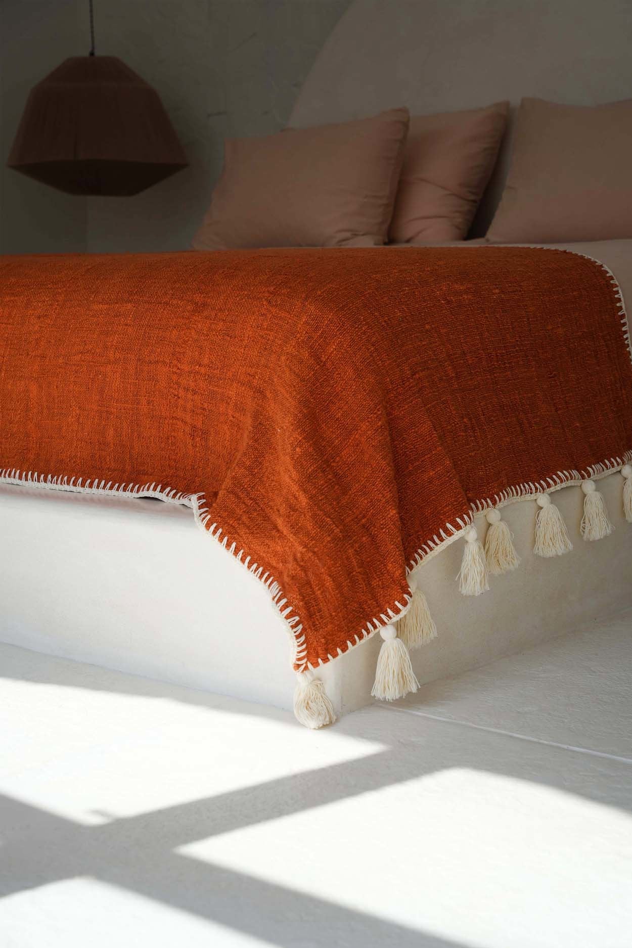 Bedsprei Stitch – 100% katoen in terracotta tint
