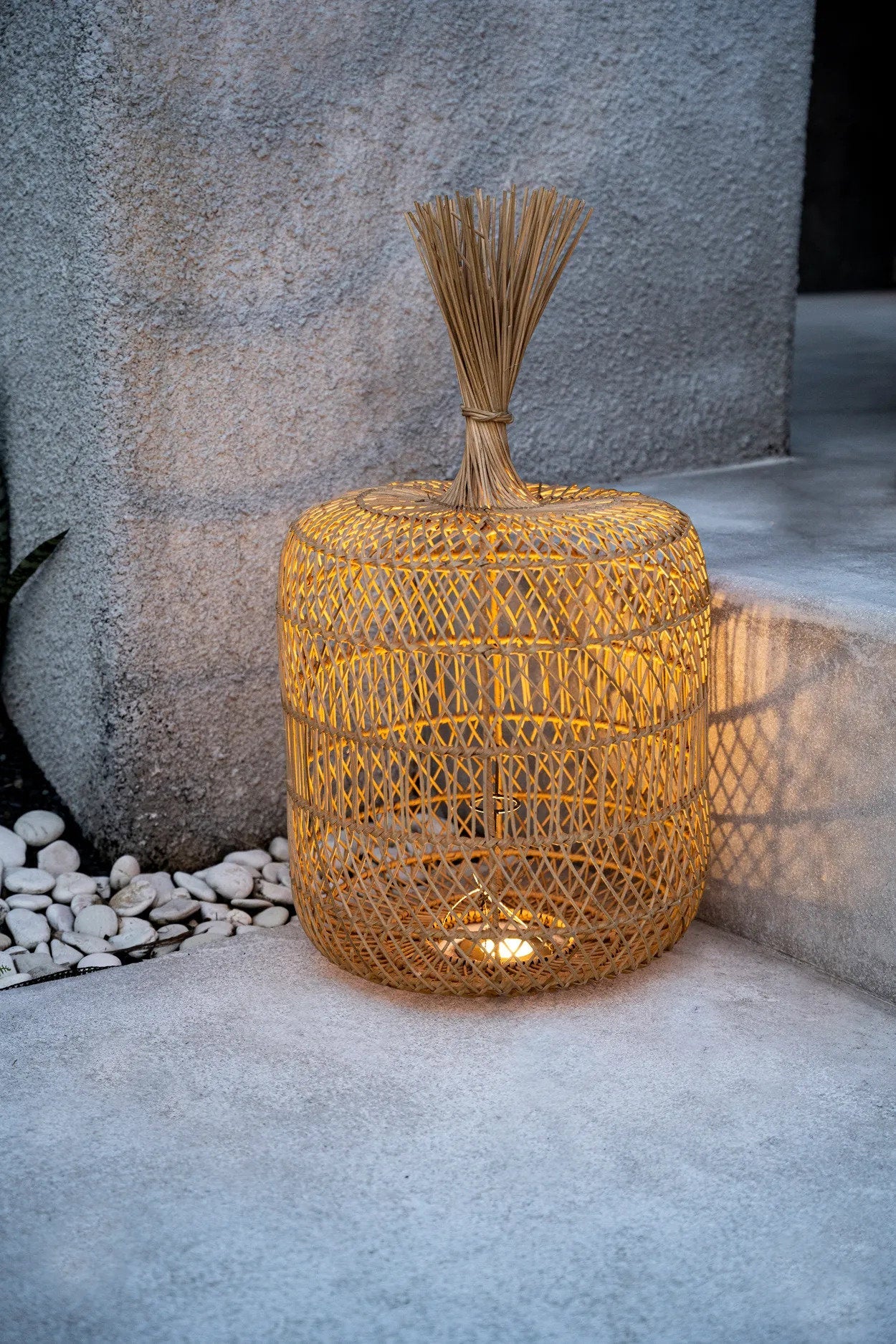 La lampe de sol Dumpling - Suspension - Natural - L
