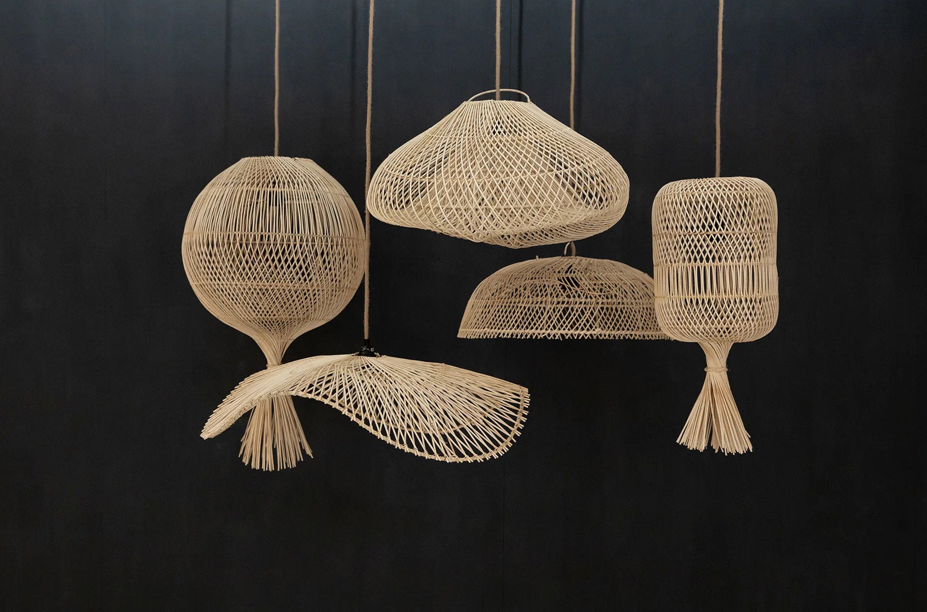 La lampe de sol Dumpling - Suspension - Natural - L