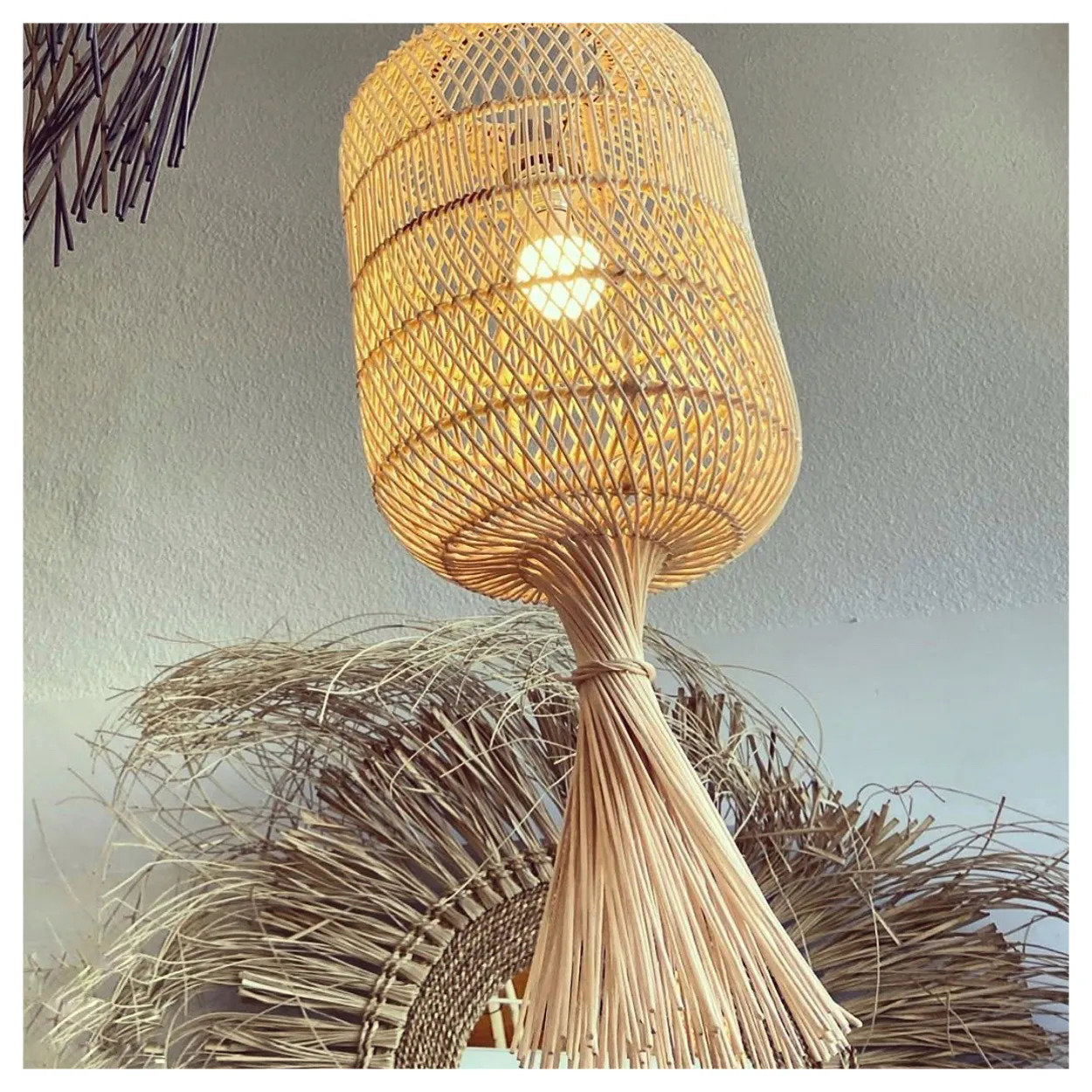 La lampe de sol Dumpling - Suspension - Natural - M