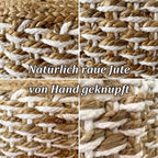 Zitpoef Jute – ronde handgemaakte poef in natuurlijk jute