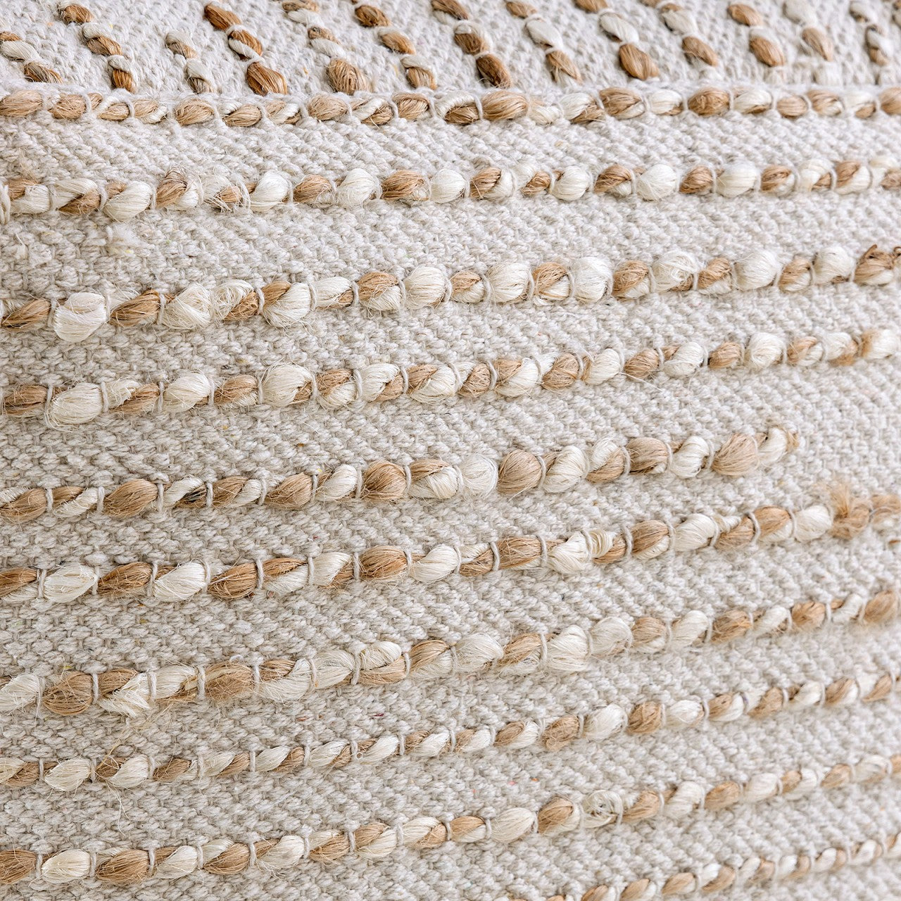 Zitpoef Jute – vierkant kruk van ruwe jute in natuurlijke tint