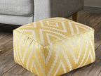 Cube Pouf – Handmade cotton in black, taupe, yellow, and turquoise