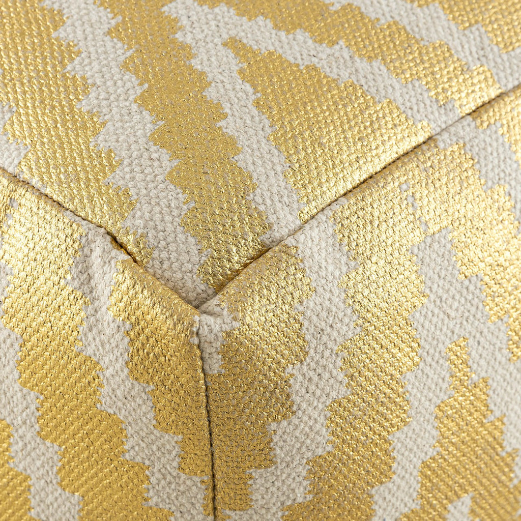 Cube Pouf – Handmade cotton in black, taupe, yellow, and turquoise