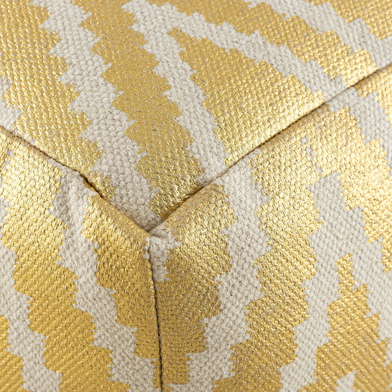 Cube Pouf – Handmade cotton in black, taupe, yellow, and turquoise
