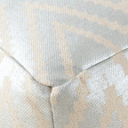 Zitpoef Kubus – handgeweven katoen in zwart, taupe, geel en turquoise