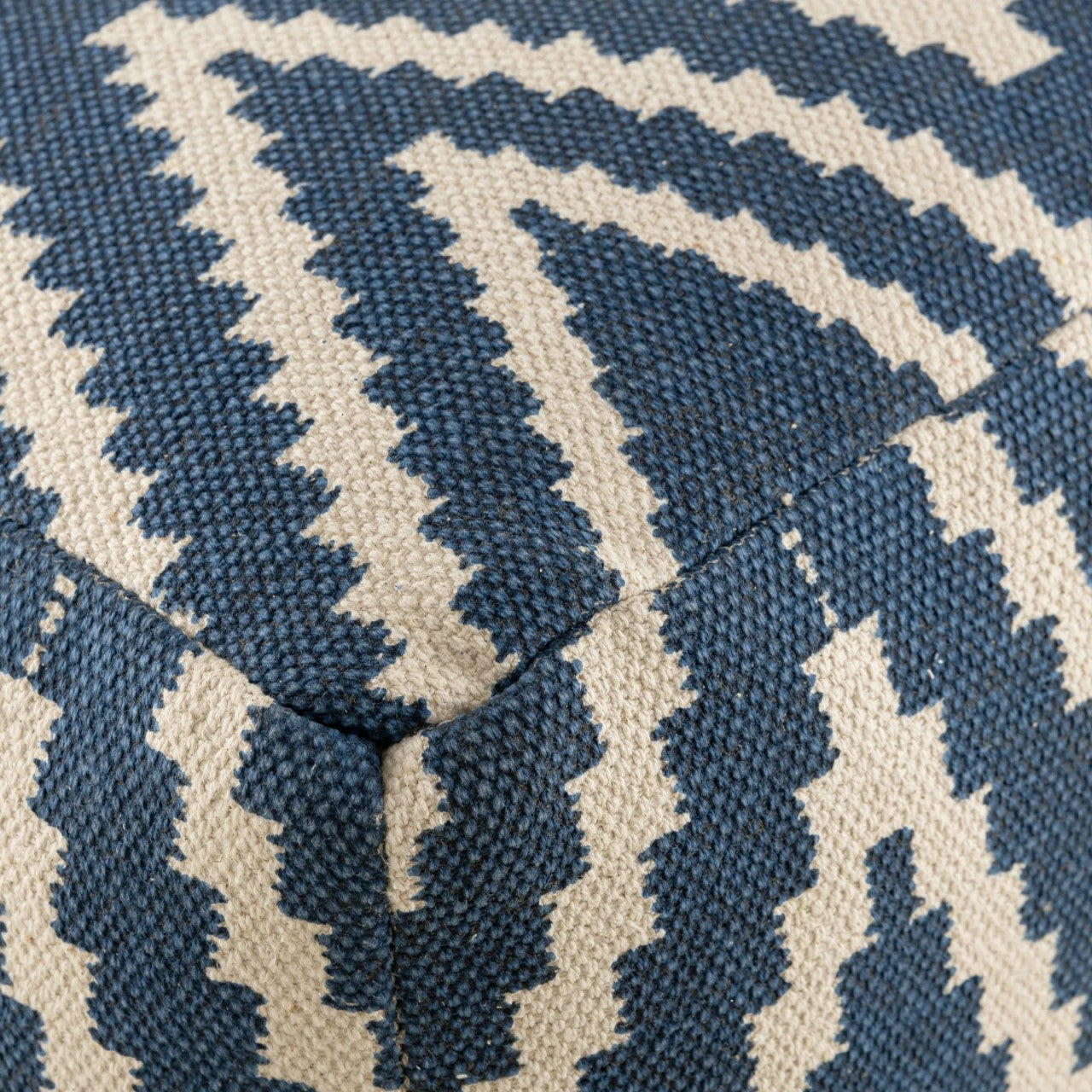 Kelim pouf – handmade in black and taupe with colorful accents