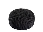 Premium pouf – knitted pouf made of recycled plastic in anthracite