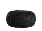 Premium pouf – knitted pouf made of recycled plastic in anthracite