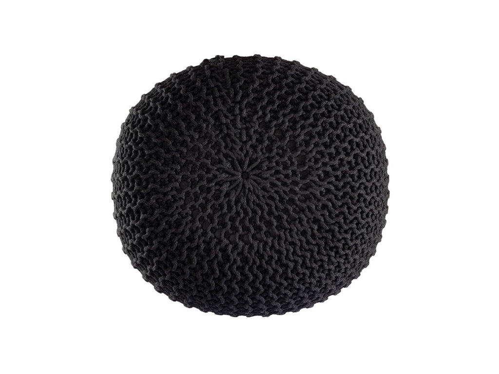 Premium pouf – knitted pouf made of recycled plastic in anthracite