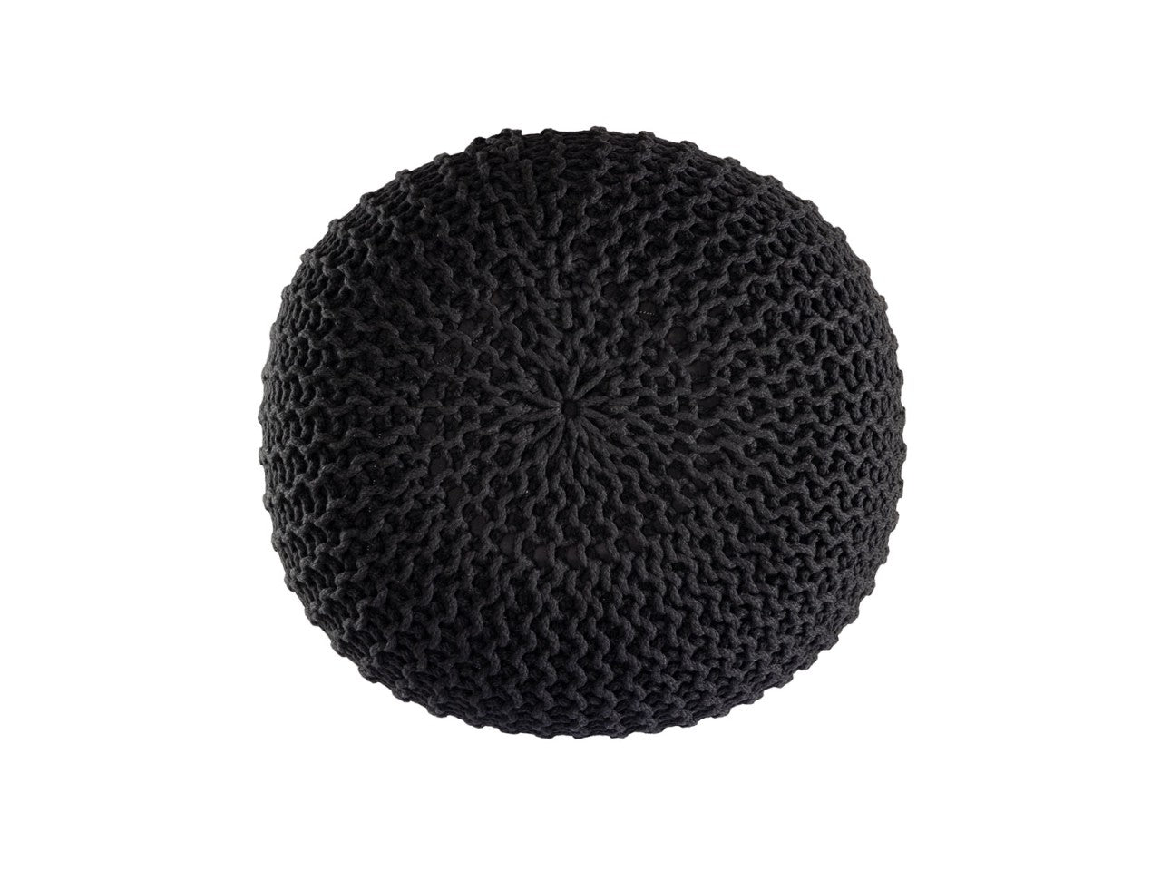Premium pouf – knitted pouf made of recycled plastic in anthracite