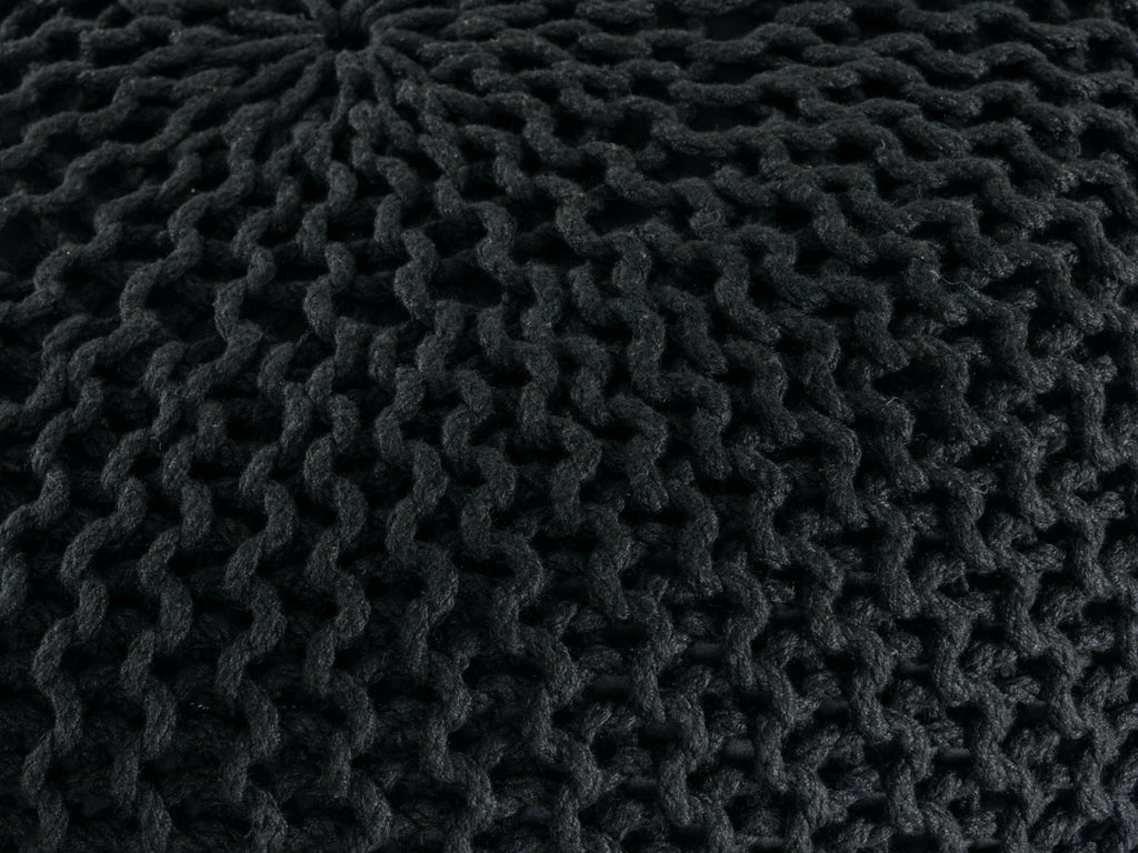 Premium pouf – knitted pouf made of recycled plastic in anthracite