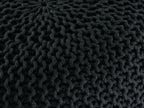Premium pouf – knitted pouf made of recycled plastic in anthracite