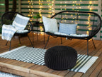 Premium pouf – knitted pouf made of recycled plastic in anthracite