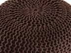 PREMIUM pouf – chunky knitted pouf made of recycled plastic in brown mocha
