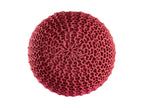 PREMIUM pouf – knitted pouf made of recycled plastic in rust brown-red