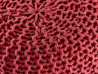 PREMIUM pouf – knitted pouf made of recycled plastic in rust brown-red