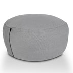 Lotus pouf – handmade cotton with buckwheat filling in cool gray