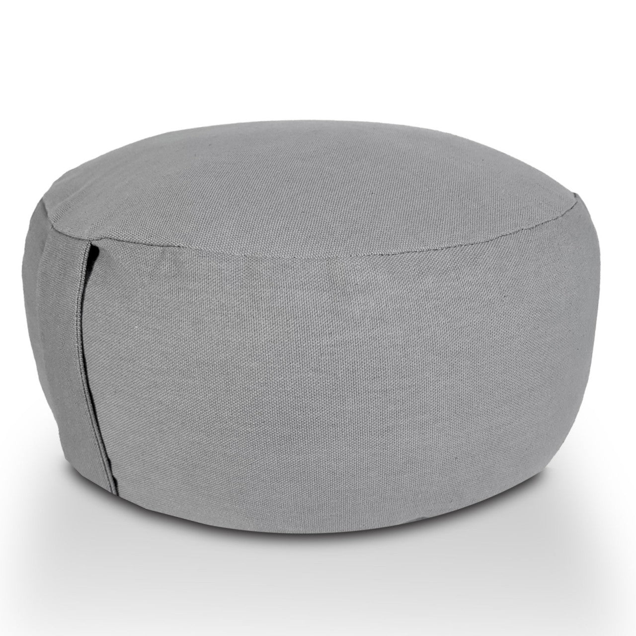 Lotus pouf – handmade cotton with buckwheat filling in cool gray