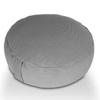 Lotus pouf – handmade cotton with buckwheat filling in cool gray