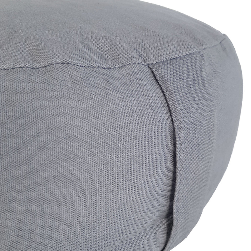 Lotus pouf – handmade cotton with buckwheat filling in cool gray
