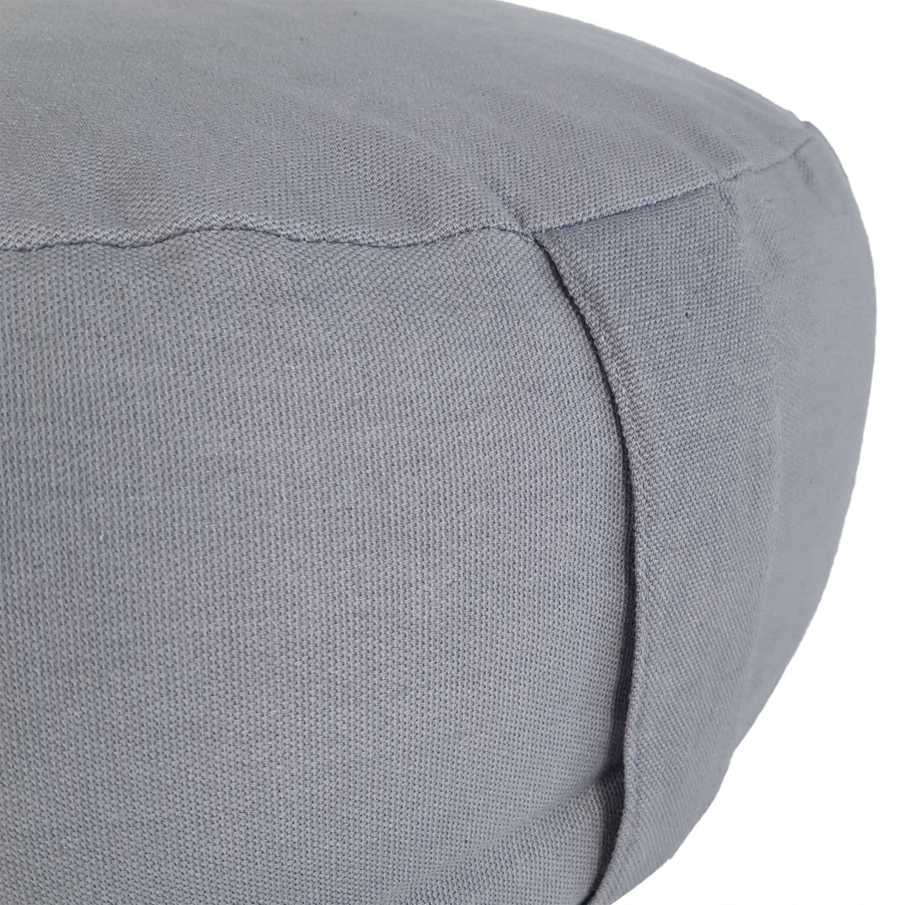 Lotus pouf – handmade cotton with buckwheat filling in cool gray