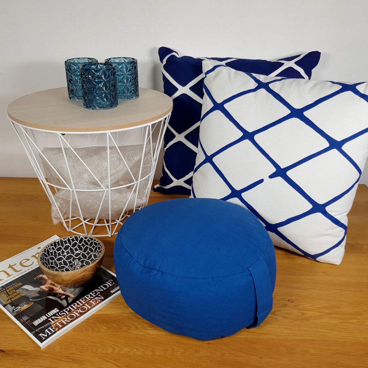 Lotus pouf – handmade from cotton with buckwheat filling in various colours