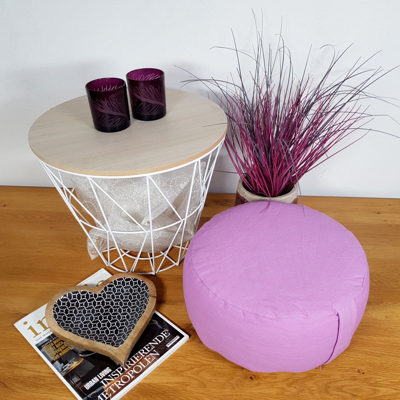 Lotus pouf – handmade cotton in warm tones