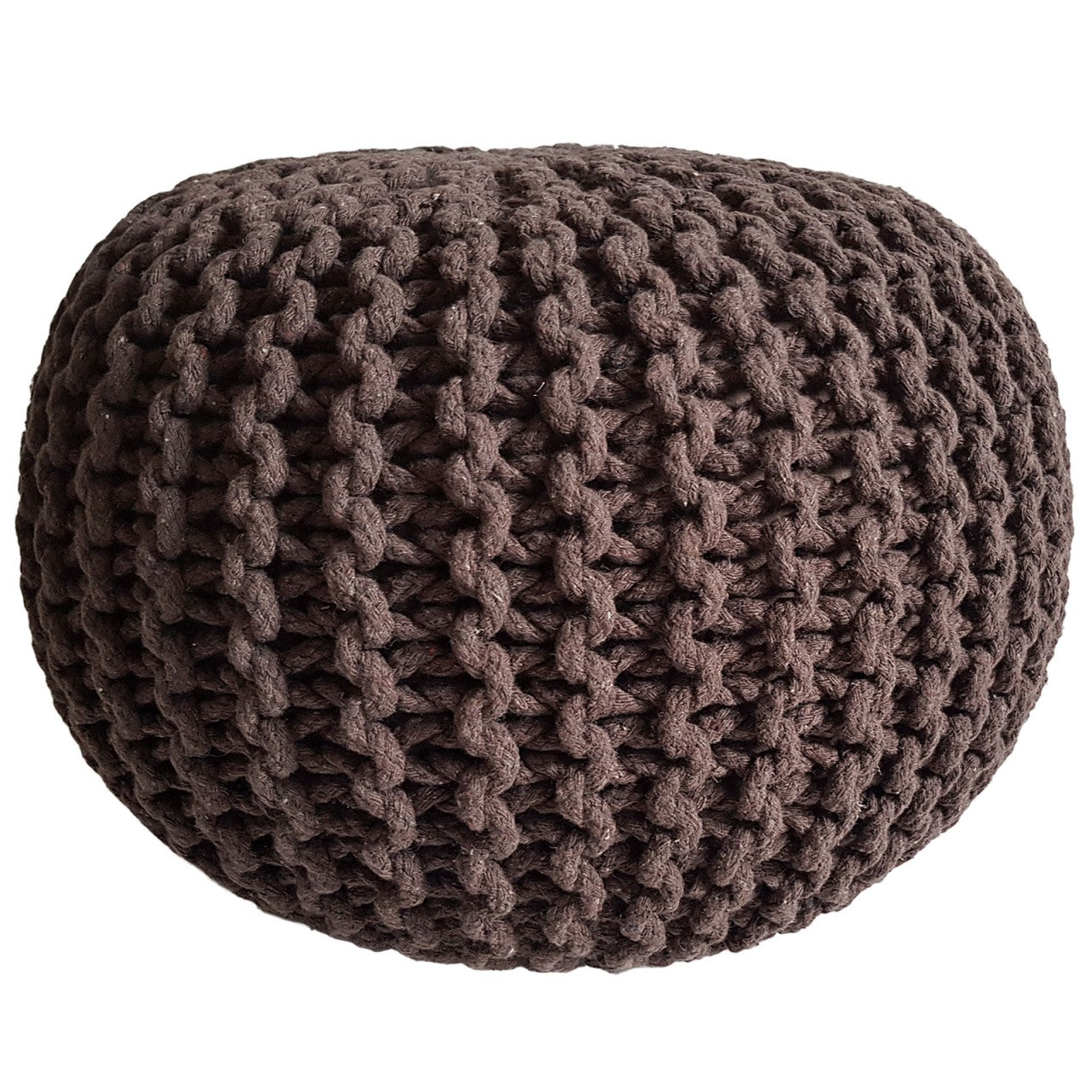 Grobstrick pouf – handmade from recycled cotton in various colours
