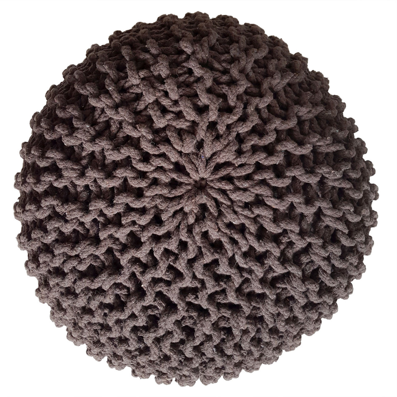 Grobstrick pouf – handmade from recycled cotton in various colours