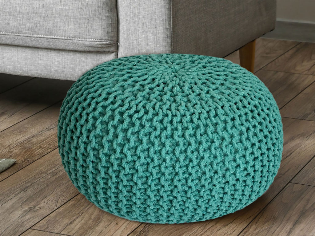 Zitpoef Strickhocker – grofgebreide katoenpoef in diverse kleuren