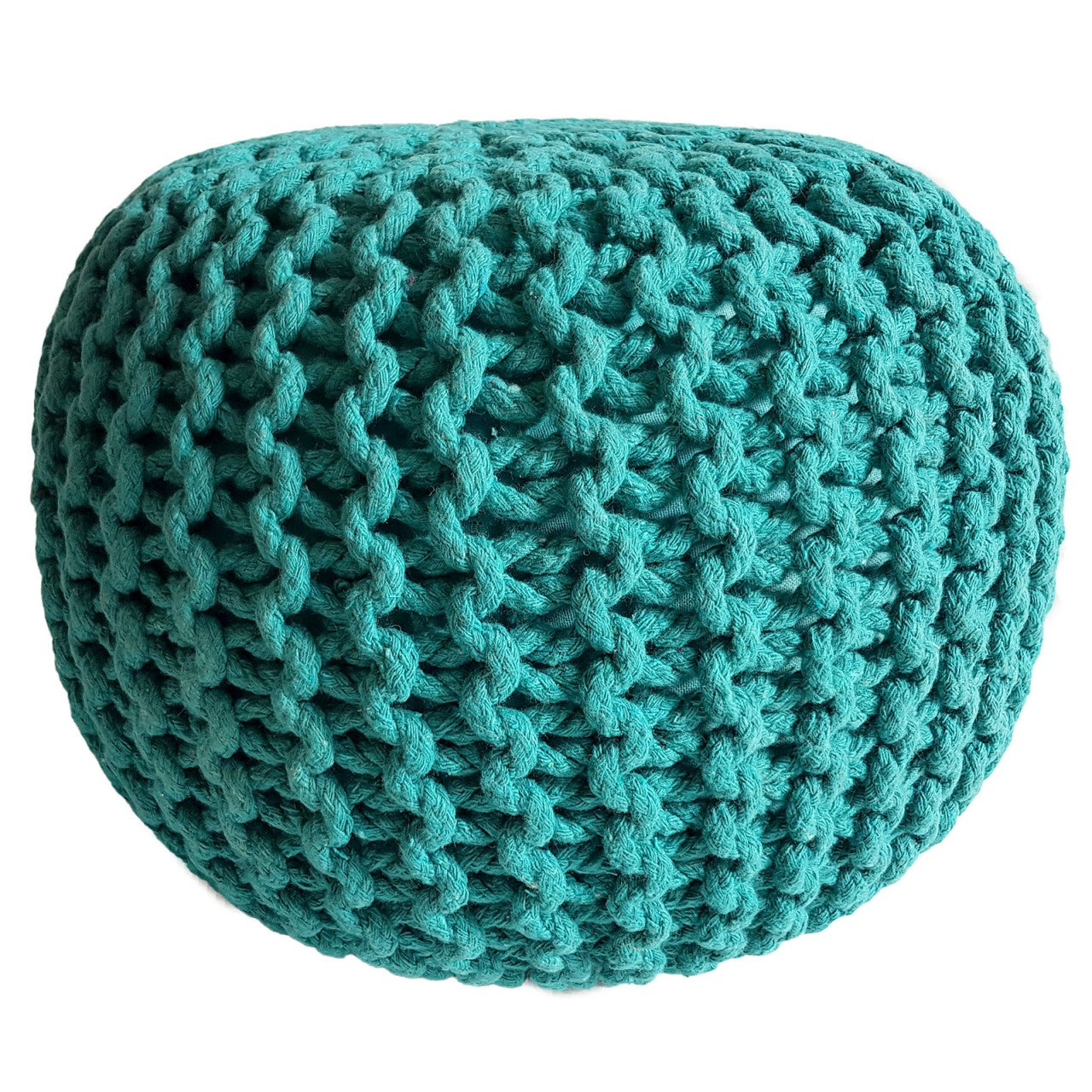 Strickhocker pouffe – coarse knitted cotton pouffe in various colours