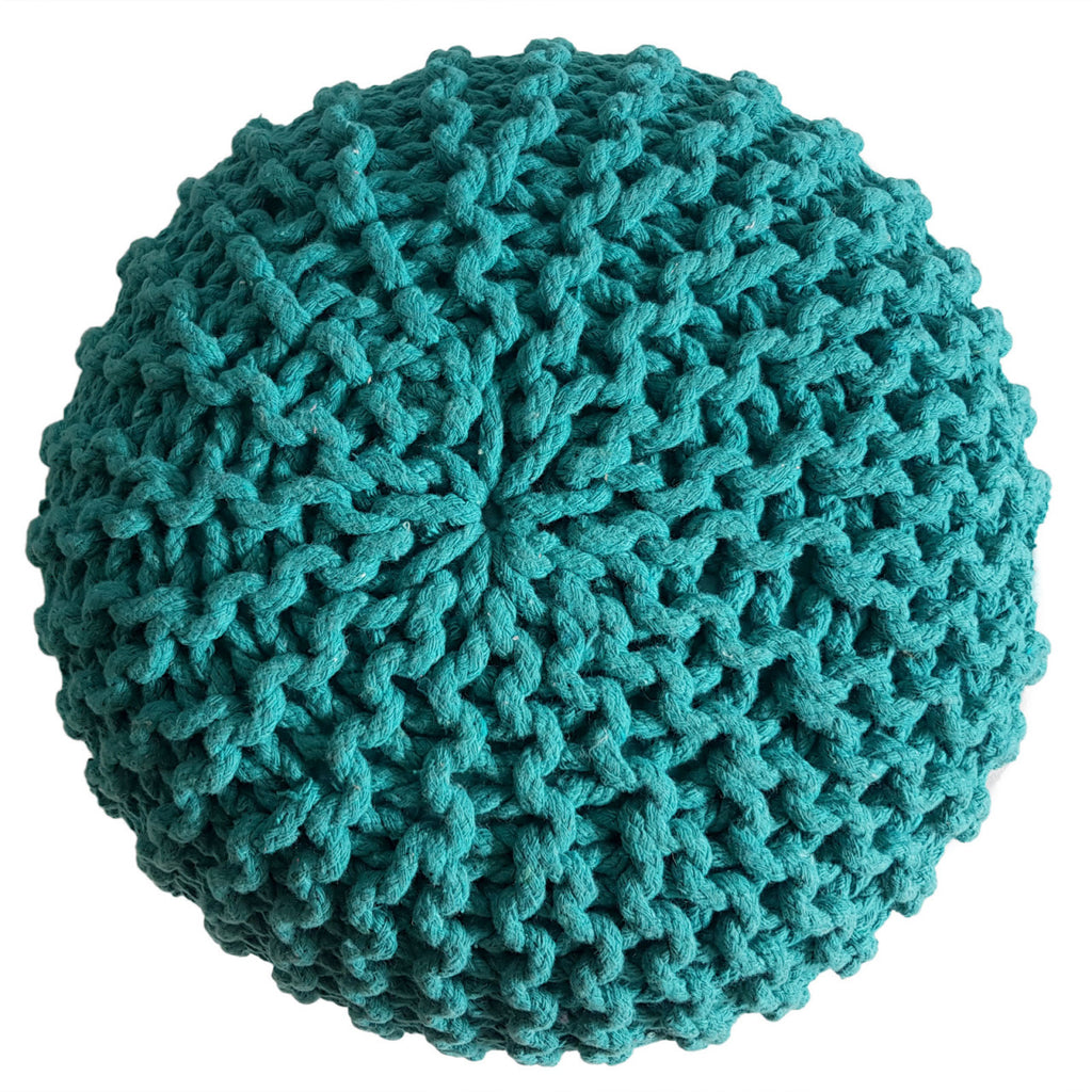 Zitpoef Strickhocker – grofgebreide katoenpoef in diverse kleuren