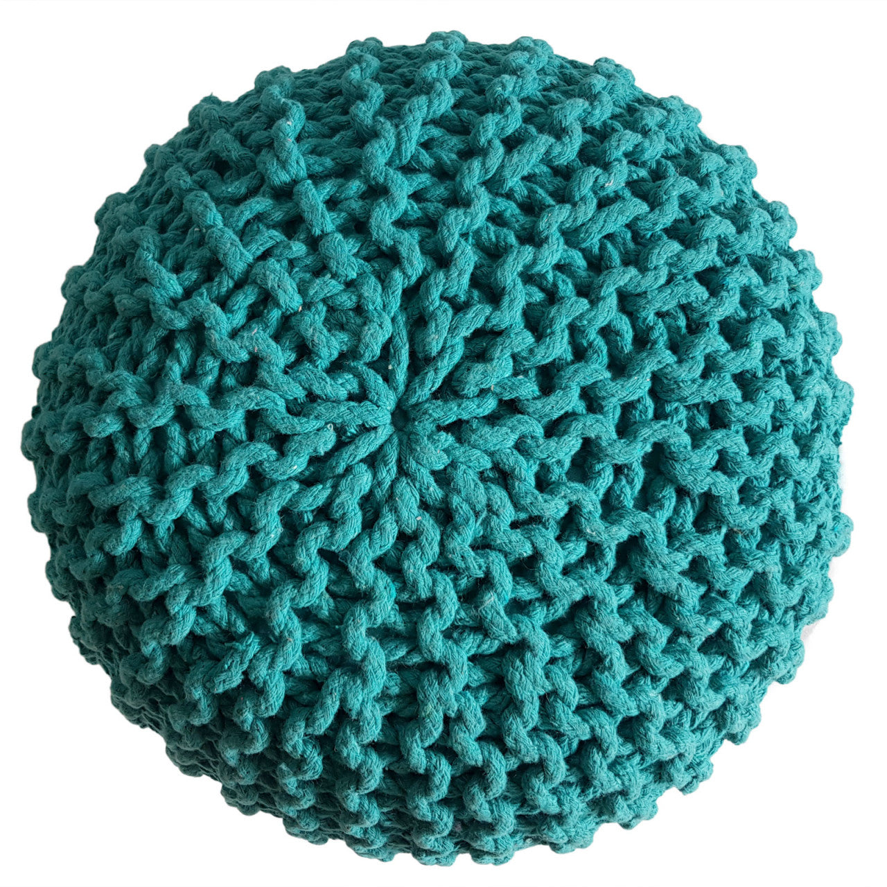 Strickhocker pouffe – coarse knitted cotton pouffe in various colours