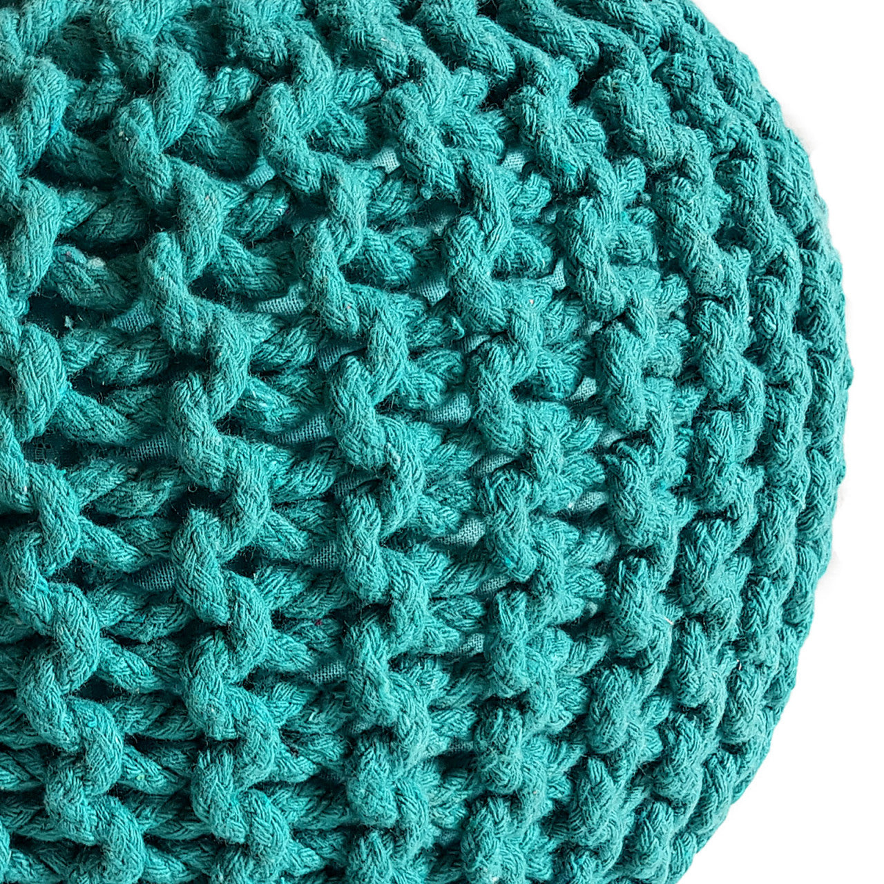 Strickhocker pouffe – coarse knitted cotton pouffe in various colours