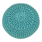 Knitted pouf – chunky knitted pouf made of recycled cotton in various colours