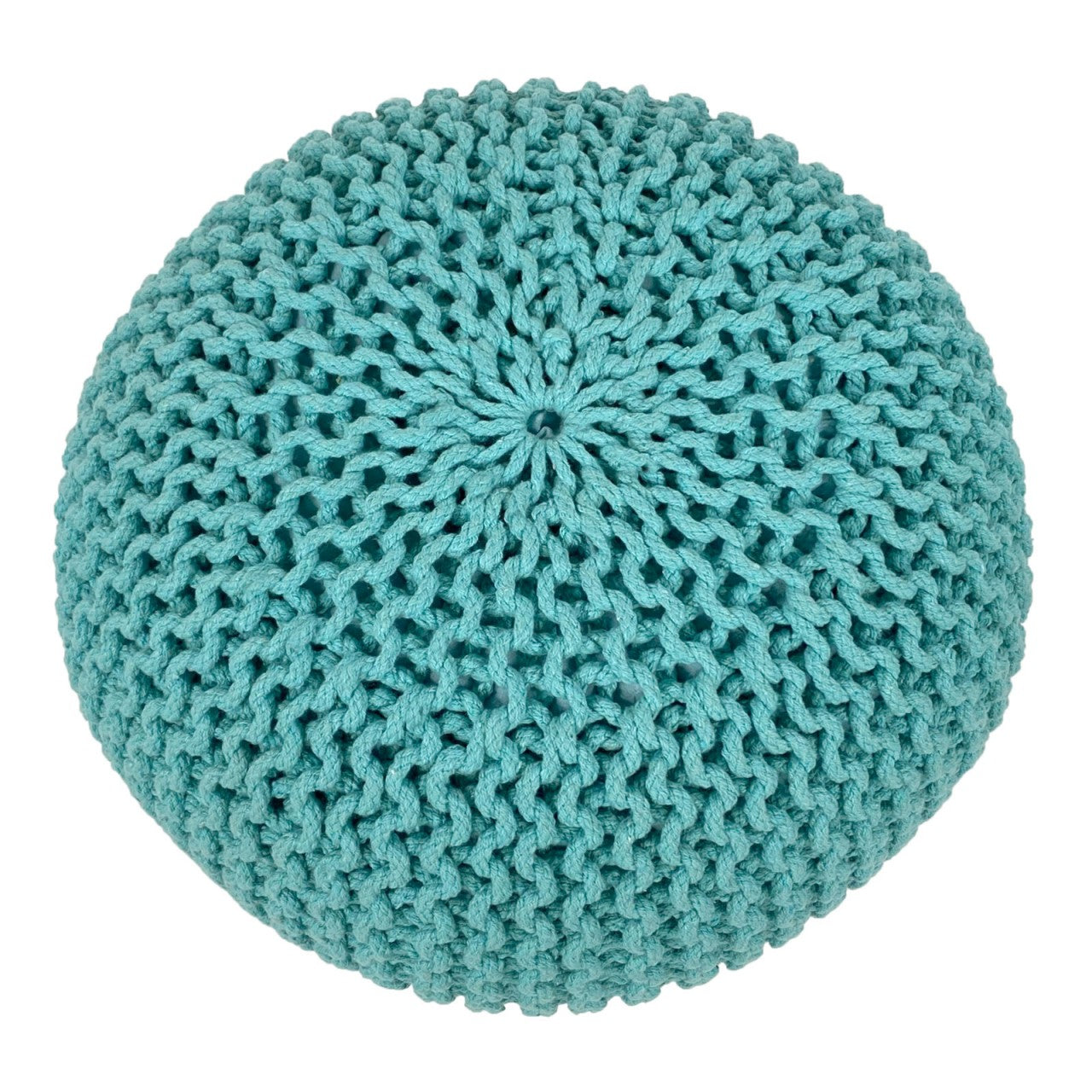 Knitted pouf – chunky knitted pouf made of recycled cotton in various colours