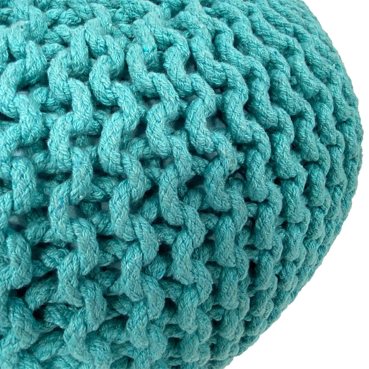 Knitted pouf – chunky knitted pouf made of recycled cotton in various colours
