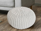 Strickshocker pouf – chunky knitted pouf made of recycled cotton in natural