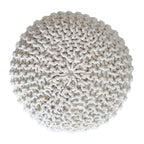 Strickshocker pouf – chunky knitted pouf made of recycled cotton in natural